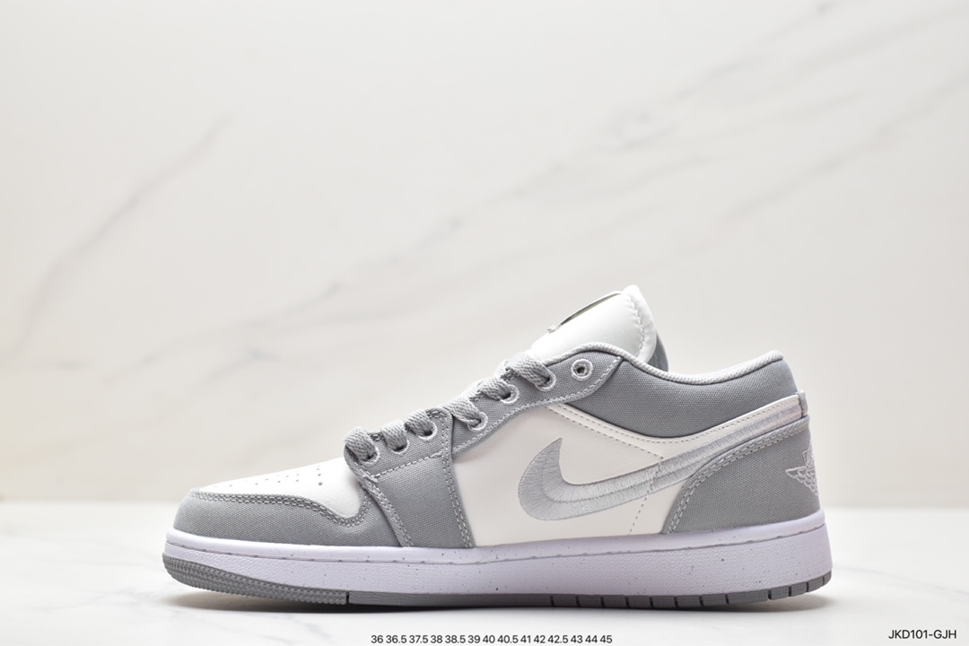 160 Nike Air Jordan 1 Retro Low SE”Light Steel Grey”AJ1乔丹一代低帮篮球鞋“帆布烟灰白刺绣”DV0426-012