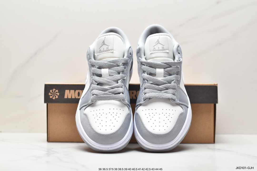 160 Nike Air Jordan 1 Retro Low SE”Light Steel Grey”AJ1乔丹一代低帮篮球鞋“帆布烟灰白刺绣”DV0426-012