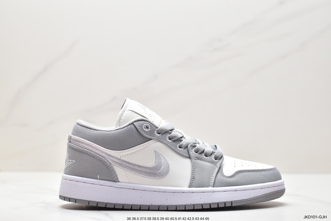 160 Nike Air Jordan 1 Retro Low SE”Light Steel Grey”AJ1乔丹一代低帮篮球鞋“帆布烟灰白刺绣”DV0426-012