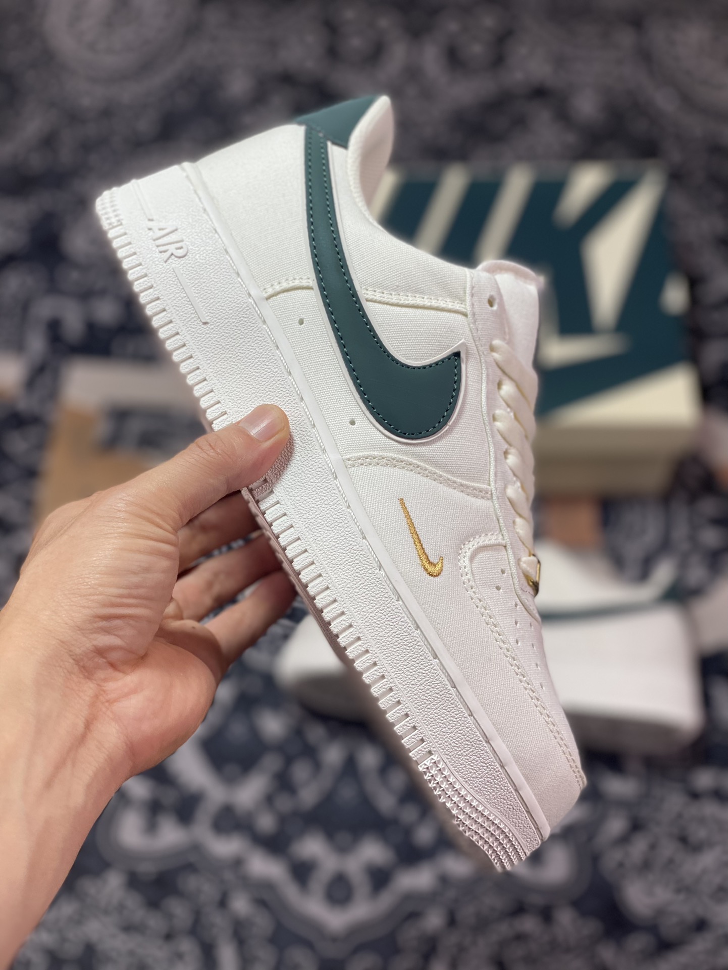 220 原装级别 Nike Air Force 1‘07 Low 深绿勾布面 空军一号低帮休闲板鞋 MN5696-309