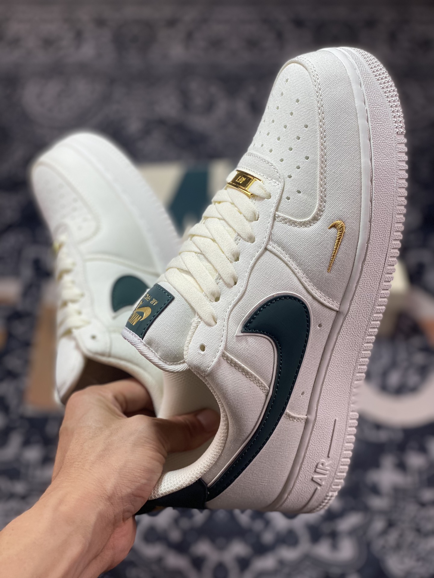 220 原装级别 Nike Air Force 1‘07 Low 深绿勾布面 空军一号低帮休闲板鞋 MN5696-309