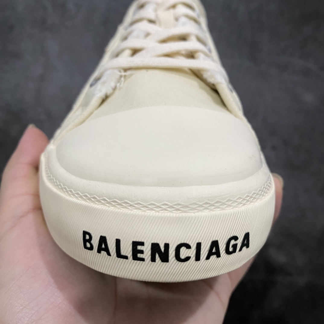 220 【OK版本】BALENCIAGA PARIS 2022S 巴黎世家磨损做旧效果休闲帆布鞋