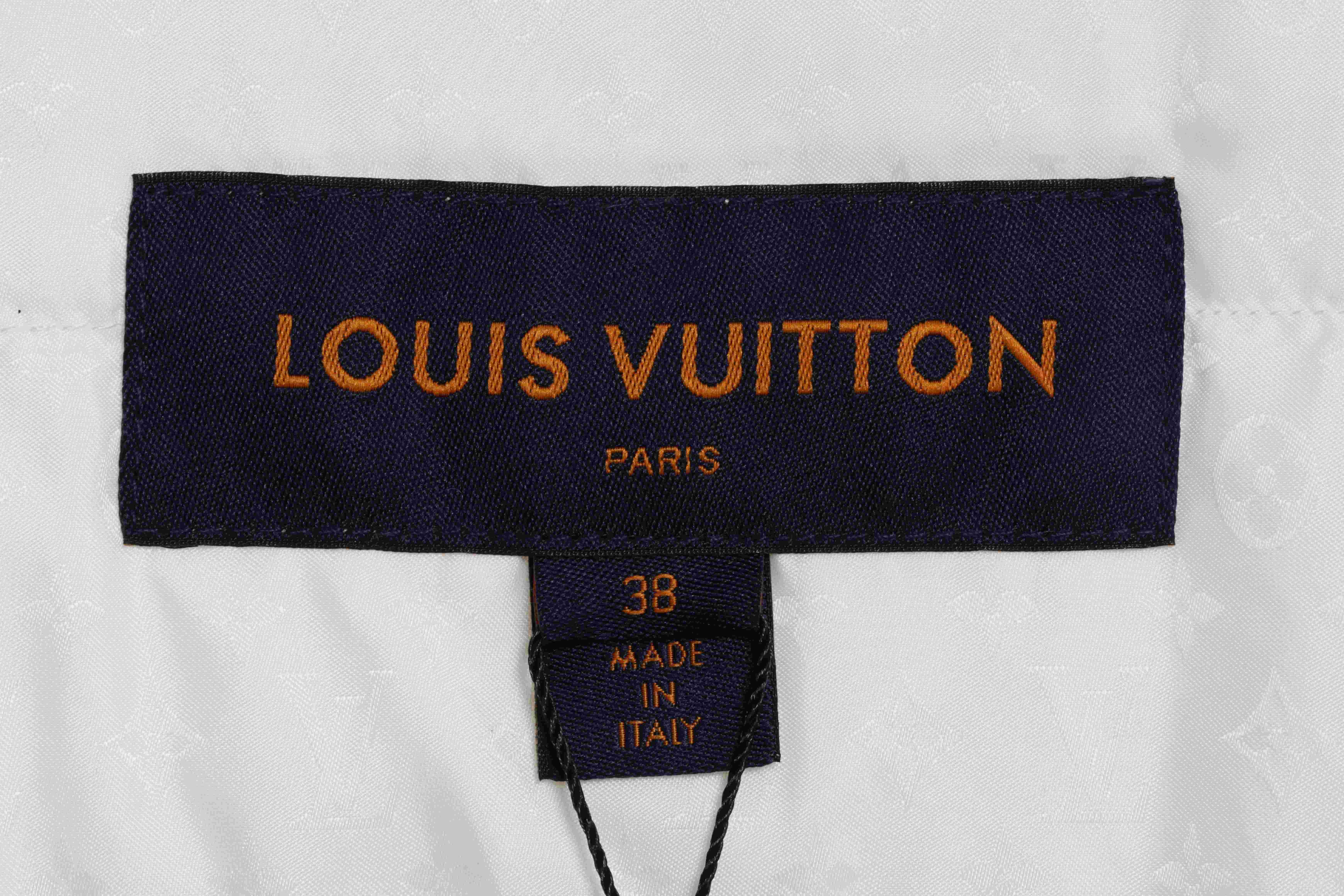 Louis Vuitton LV 22FW 满印提花羽绒衬衫外套 白色