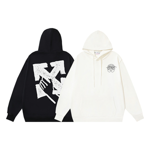 Where to buy High Quality Off-White Clothing Hoodies Black White Cotton Hooded Top