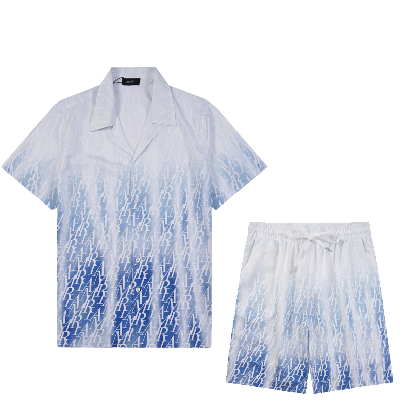 MING 9731 SHIRTS MING 748 SHORTS 2024 AMIRI SHORT-SLEEVE SUIT SIZE: M L XL XXL XL