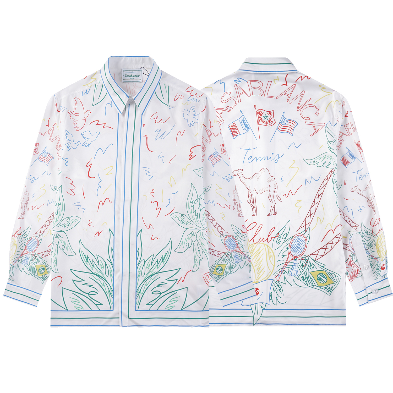 MING 9761 2024s s Casablanca long-sleeve shirt size: M L XL XXL XL XL