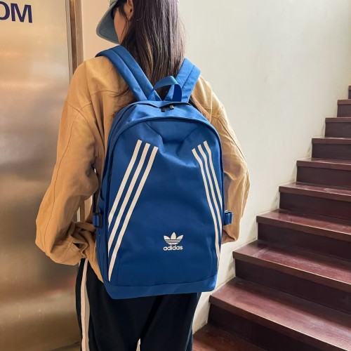 Adidas Trefoil Striped Backpack - Durable Oxford Fabric, Travel & School 1 Adidas Trefoil Striped Backpack - Durable Oxford Fabric, Travel & School