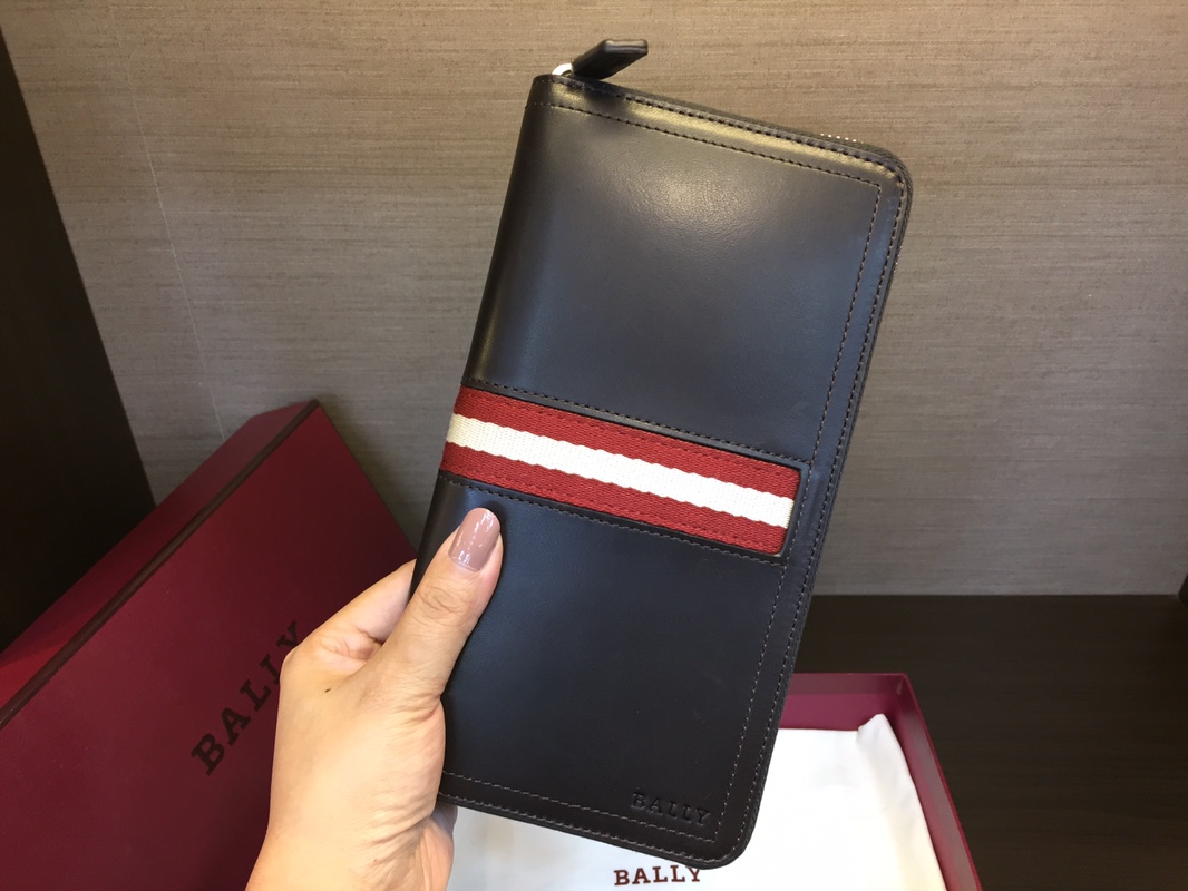 [Bally Wallets]Tevin Classic Brown Large 100% counter genuine leather 21 11.8