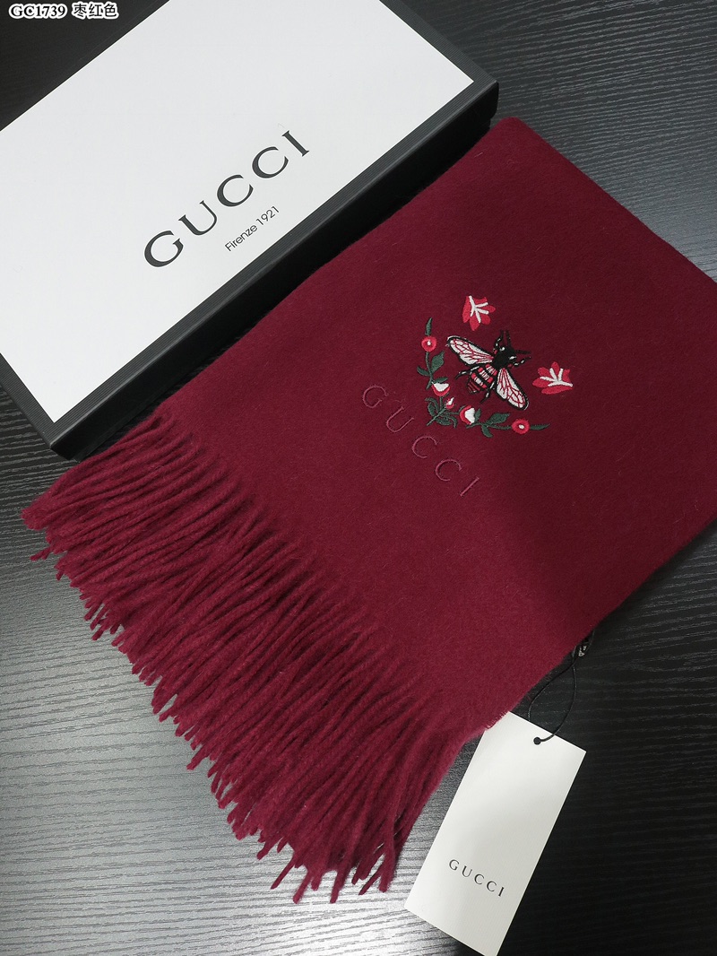 Top Quality Replica
 Gucci Scarf Shawl Embroidery Epi Cashmere Wool Winter Collection