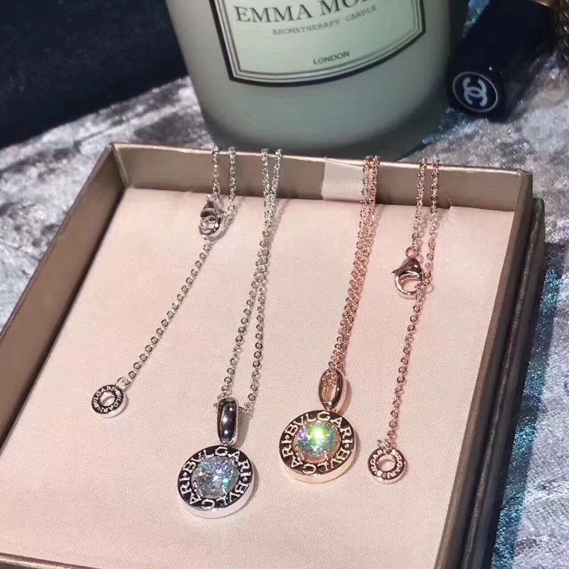 Bvlgari 新款 ‼ 版本 宝格丽字母圆钻 四爪 钻石项链 系列 市面所有版本 刻字 龙虾扣Bv刻字 超牛电镀