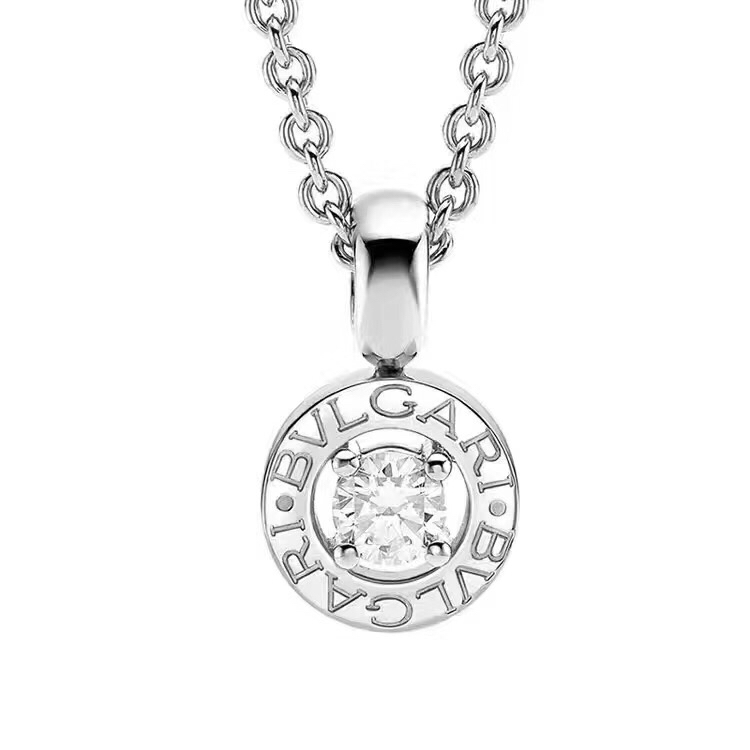 Bvlgari 新款 ‼ 版本 宝格丽字母圆钻 四爪 钻石项链 系列 市面所有版本 刻字 龙虾扣Bv刻字 超牛电镀