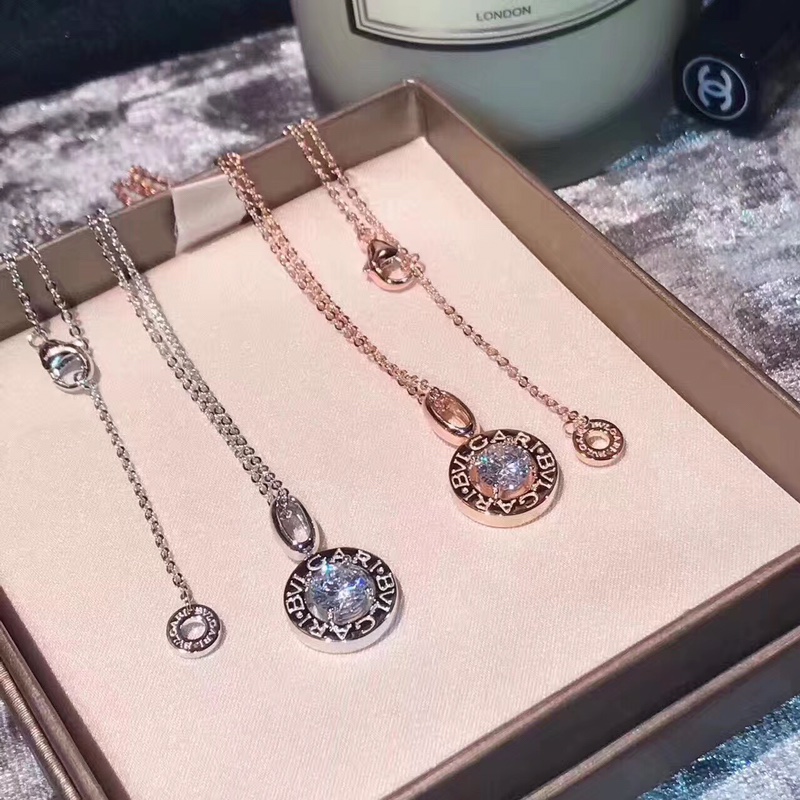 Bvlgari 新款 ‼ 版本 宝格丽字母圆钻 四爪 钻石项链 系列 市面所有版本 刻字 龙虾扣Bv刻字 超牛电镀