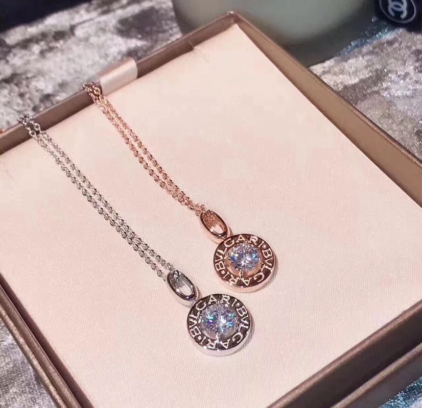 Bvlgari 新款 ‼ 版本 宝格丽字母圆钻 四爪 钻石项链 系列 市面所有版本 刻字 龙虾扣Bv刻字 超牛电镀