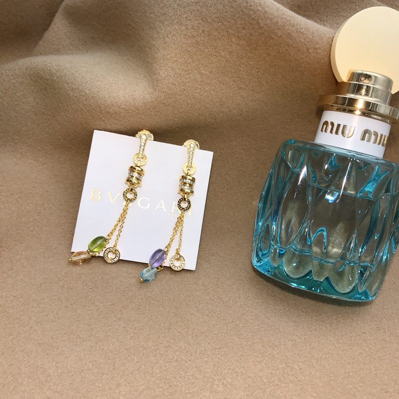 Bvlgari 宝格丽彩宝耳坠 超美 亚金材质 宝石为天然橄榄石 0510710