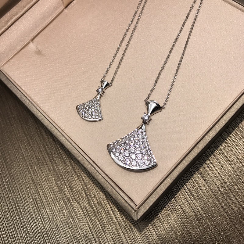 Bottega Veneta BV宝格丽DIVA小裙子系列项链满钻款 925纯银镀咪金 宝格丽高端珠宝，大小号