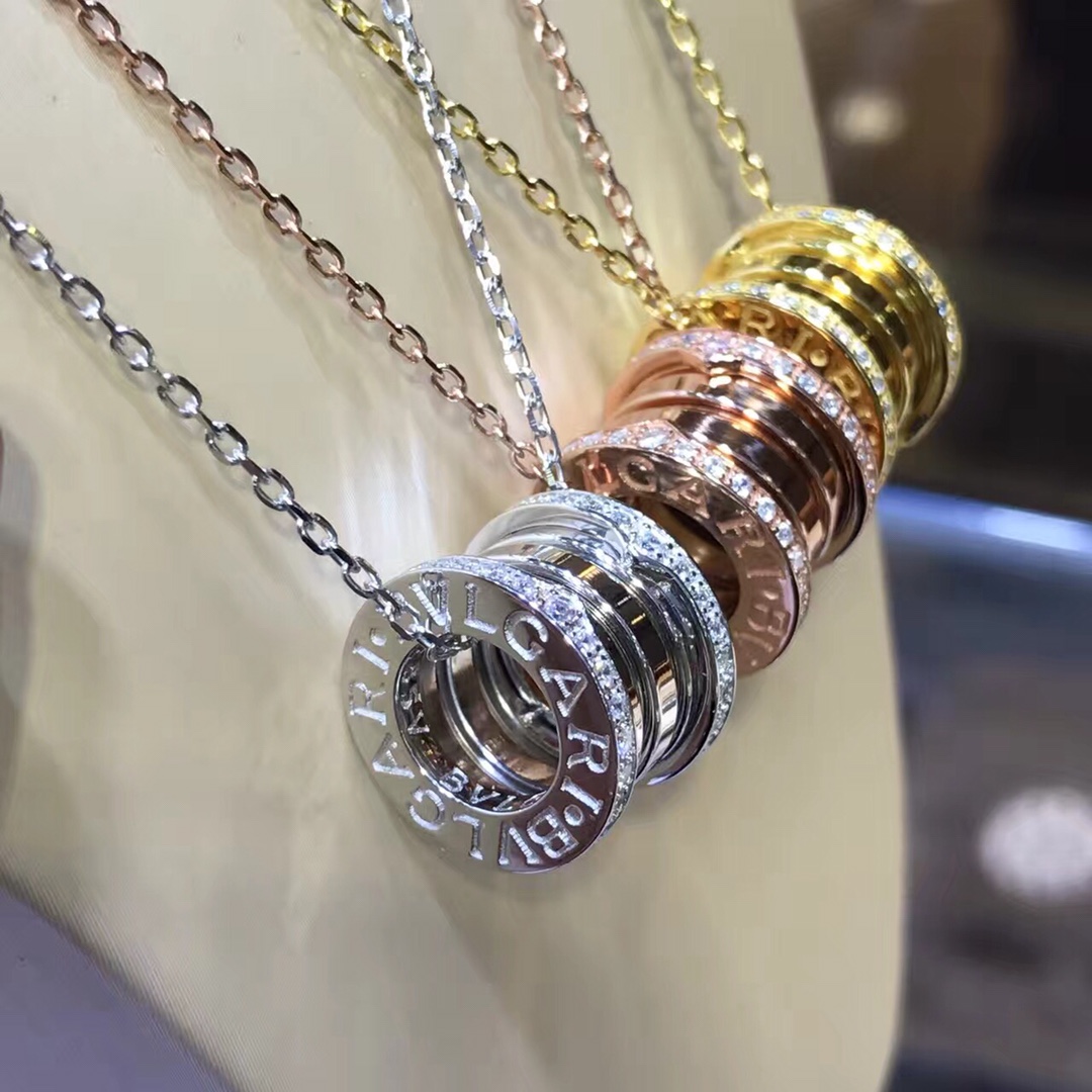 Bvlgari 代购级别 高端 宝家 S925纯银弹簧带钻项链 宝格丽