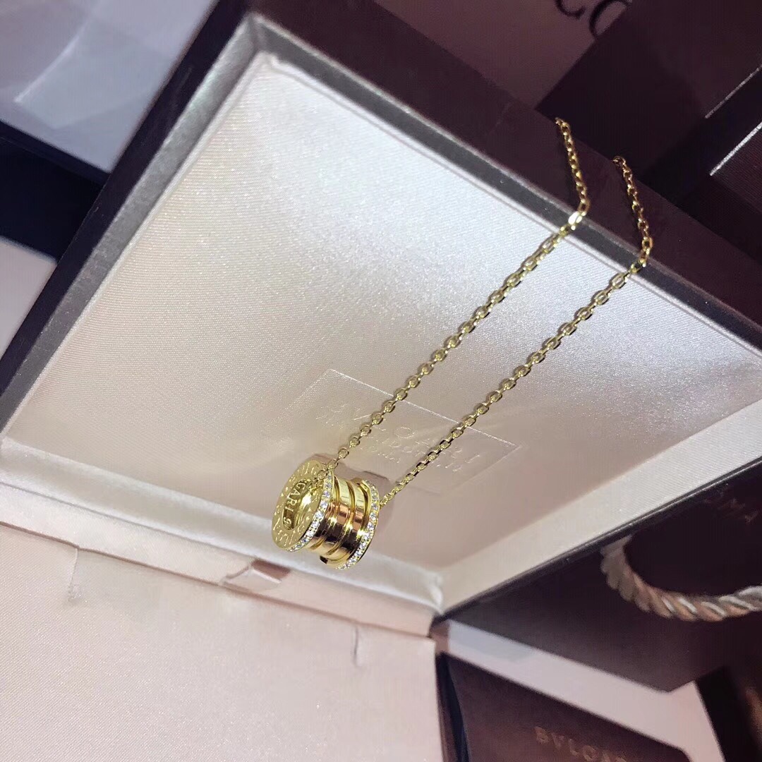 Bvlgari 代购级别 高端 宝家 S925纯银弹簧带钻项链 宝格丽