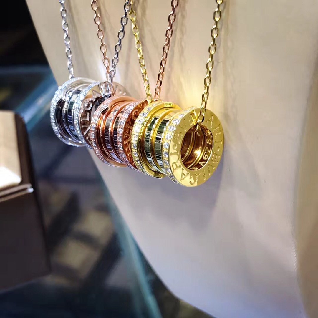 Bvlgari 代购级别 高端 宝家 S925纯银弹簧带钻项链 宝格丽