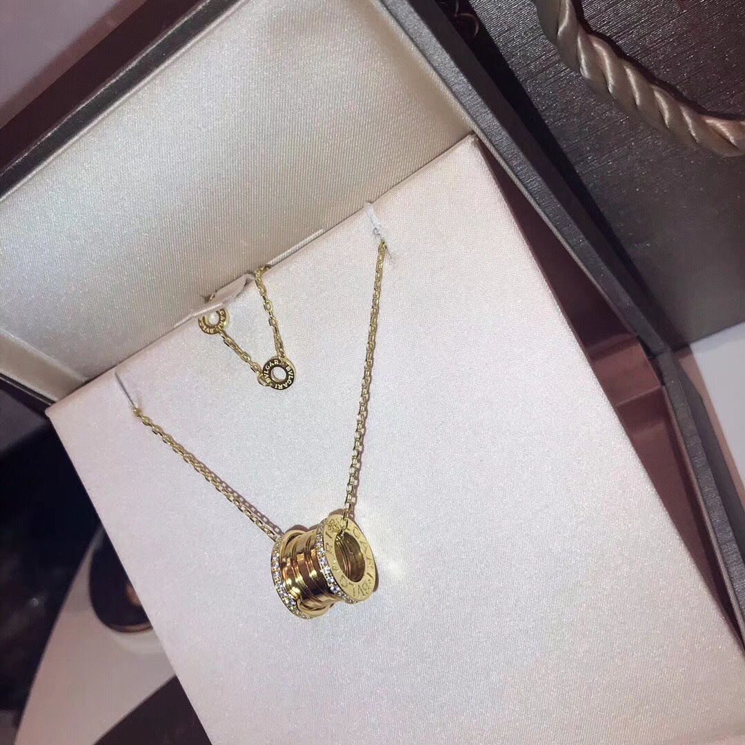 Bvlgari 代购级别 高端 宝家 S925纯银弹簧带钻项链 宝格丽
