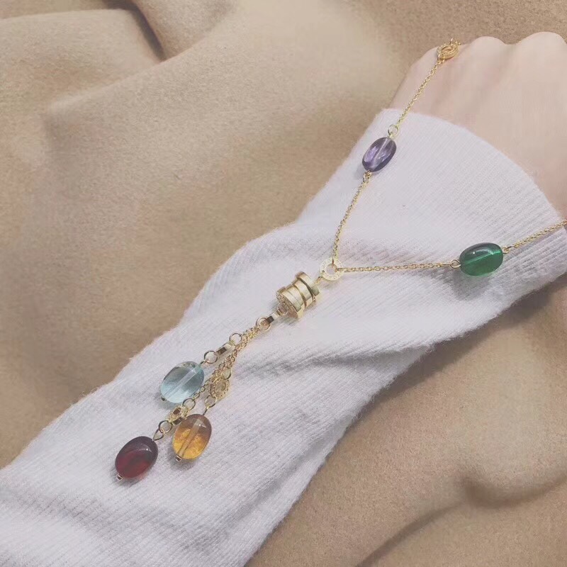 Bvlgari 宝格丽彩宝项链 超美 亚金材质 宝石为天然橄榄石 0037010