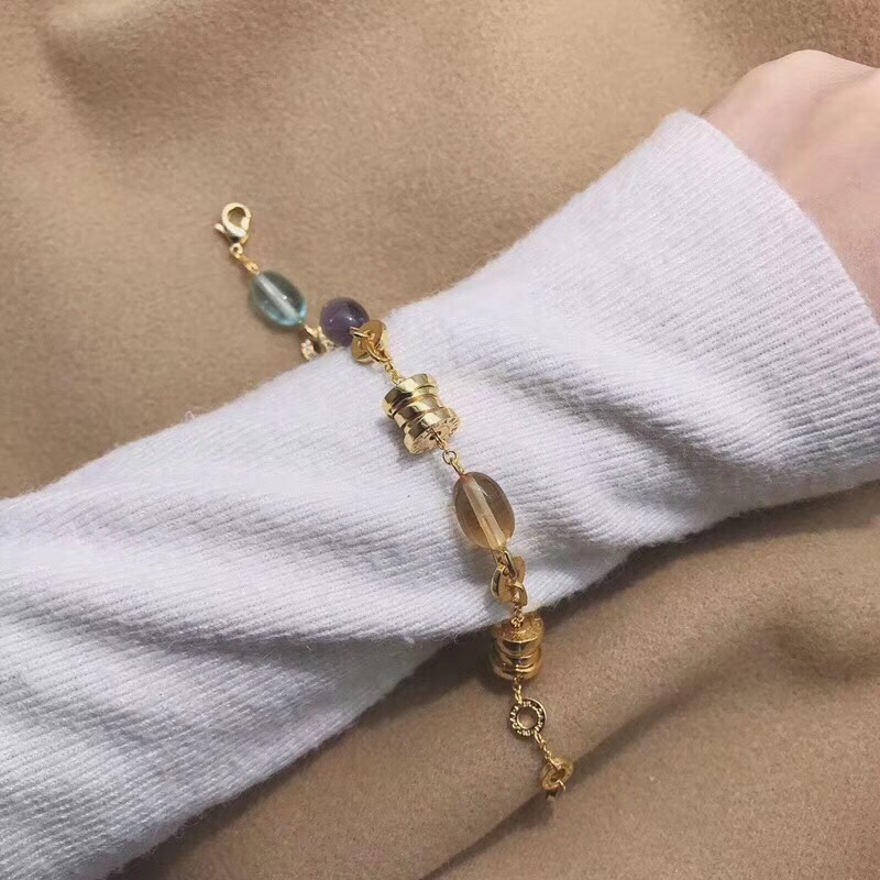 Bvlgari 宝格丽彩宝手链 超美 亚金材质 宝石为天然橄榄石 0039410