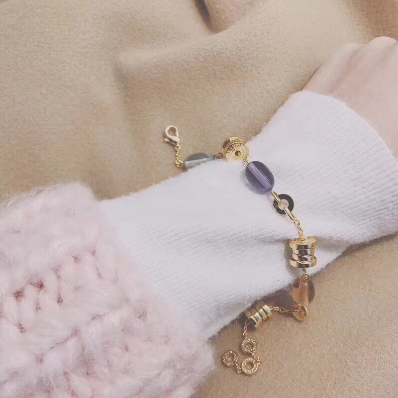 Bvlgari 宝格丽彩宝手链 超美 亚金材质 宝石为天然橄榄石 0039410