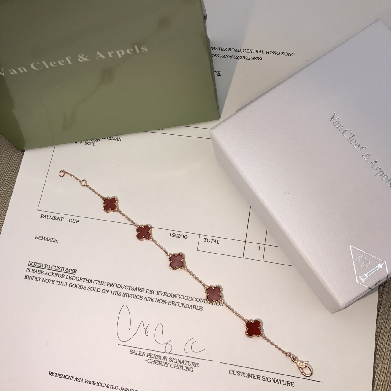 Van Cleef & Arpels VCAmini四叶草五花手链 0510710