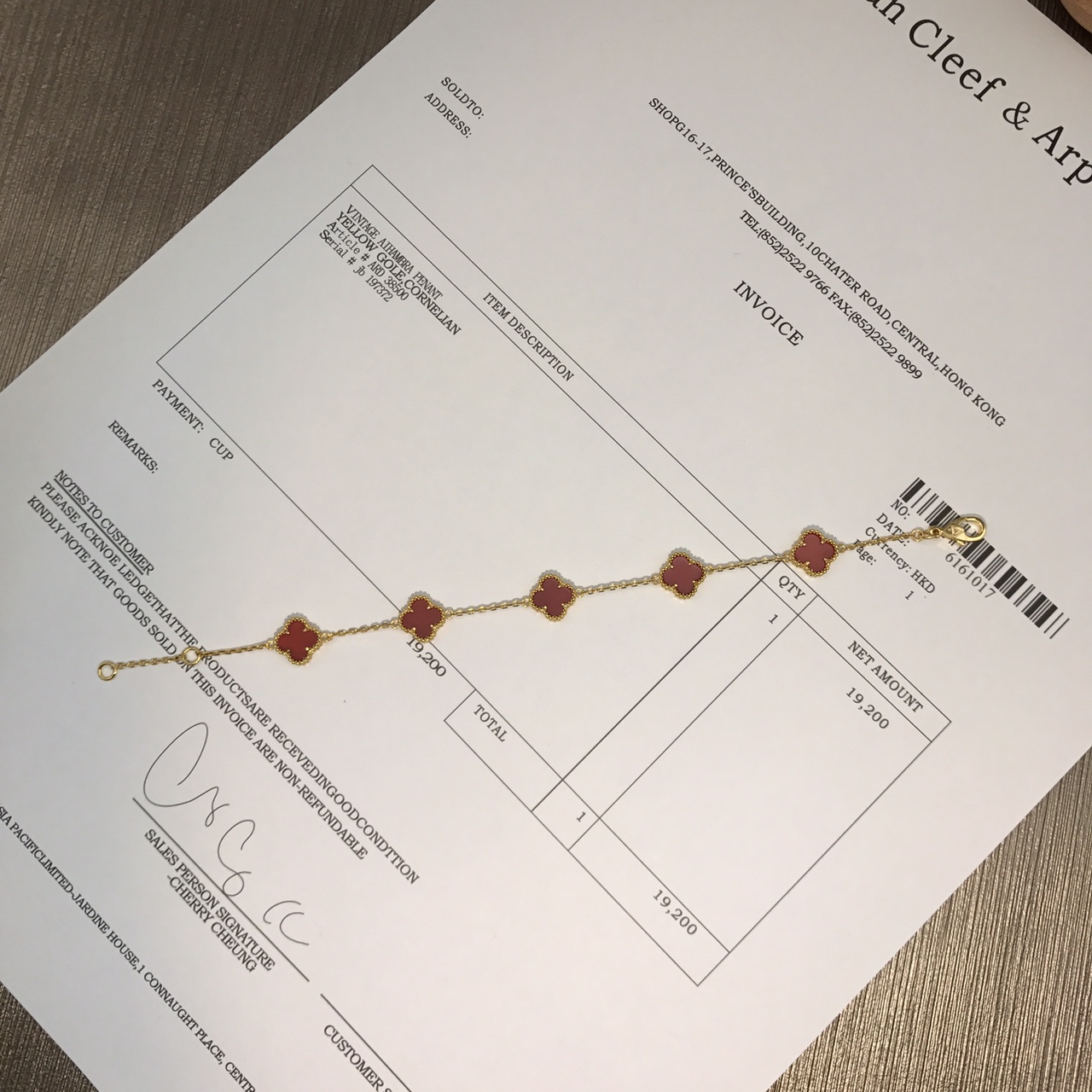 Van Cleef & Arpels VCAmini四叶草五花手链 0510710
