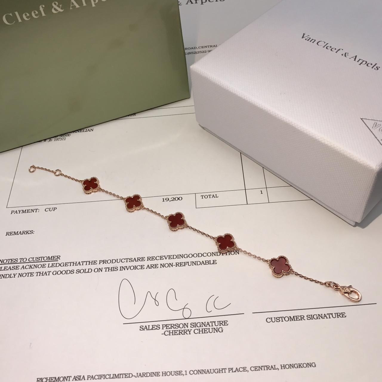 Van Cleef & Arpels VCAmini四叶草五花手链 0510710