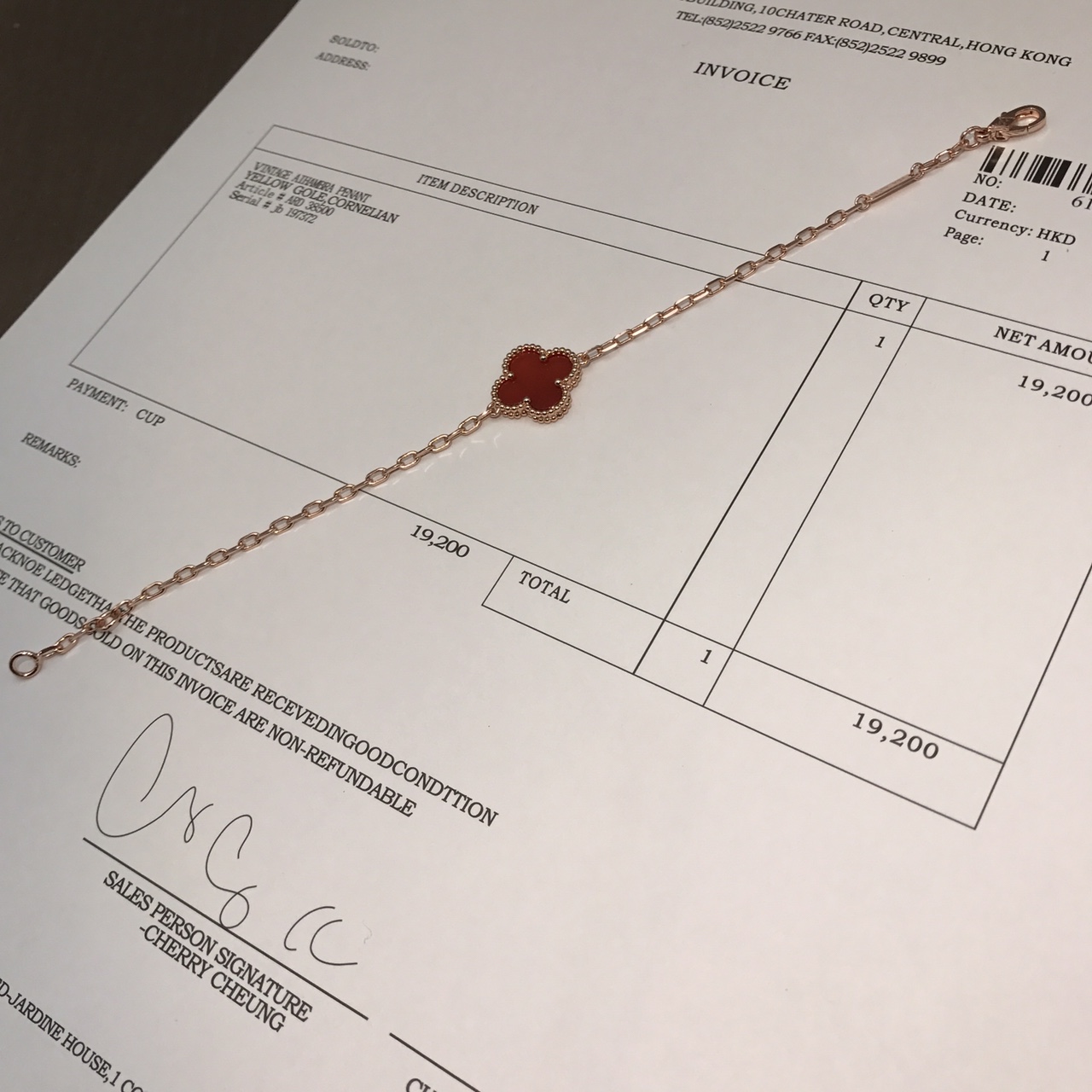 Van Cleef & Arpels VCA四叶草单花中号手链 0817106