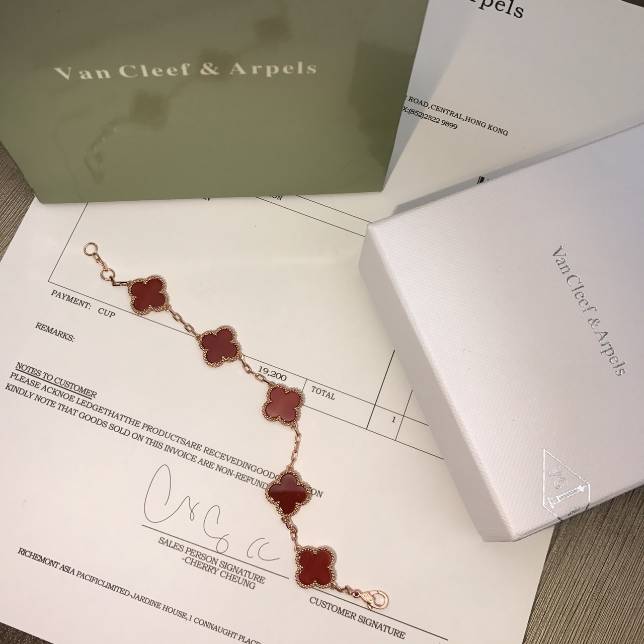 Van Cleef & Arpels VCA中号四叶草五花手链 0511910