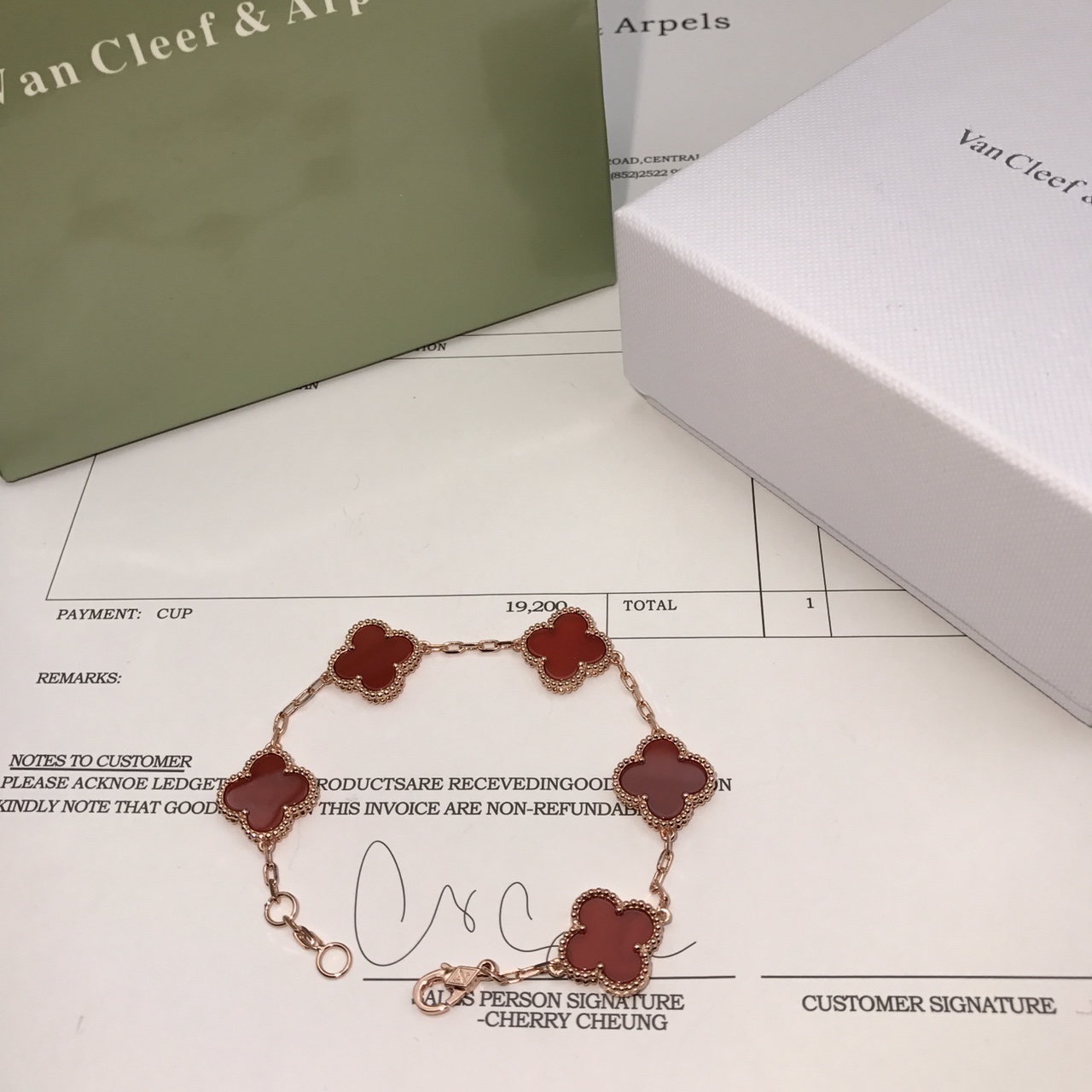 Van Cleef & Arpels VCA中号四叶草五花手链 0511910
