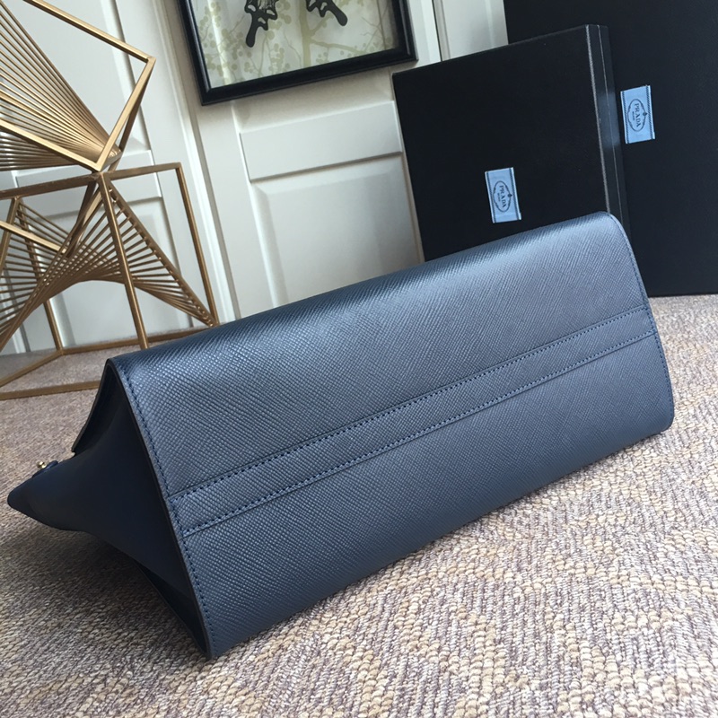 PRADA普拉达进口粗十字牛皮手提包1BA155