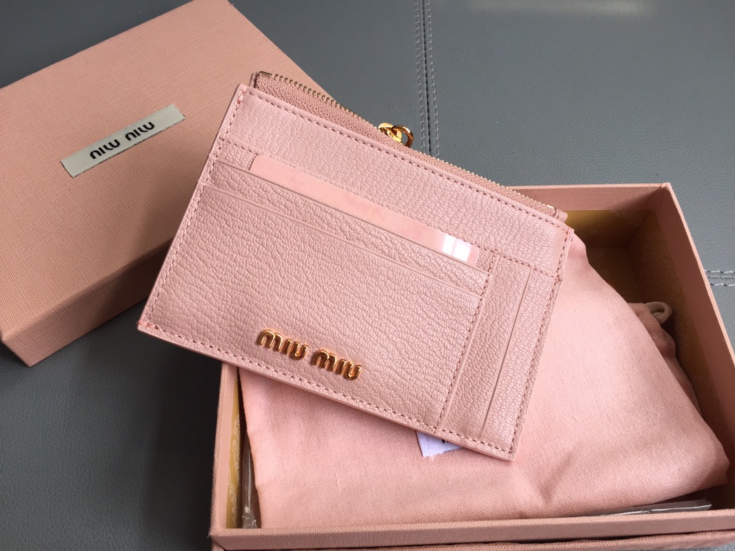 MIUMIU缪缪马德拉斯山羊皮配羊皮内里新款卡包5MC446
