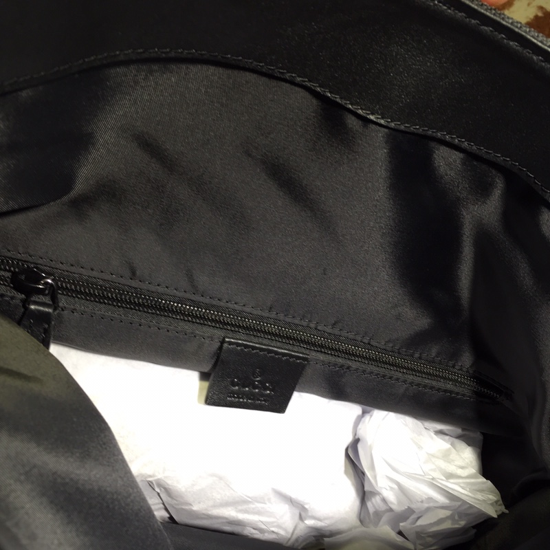 GUCCI古驰男士帆布红绿条纹双肩背包337075