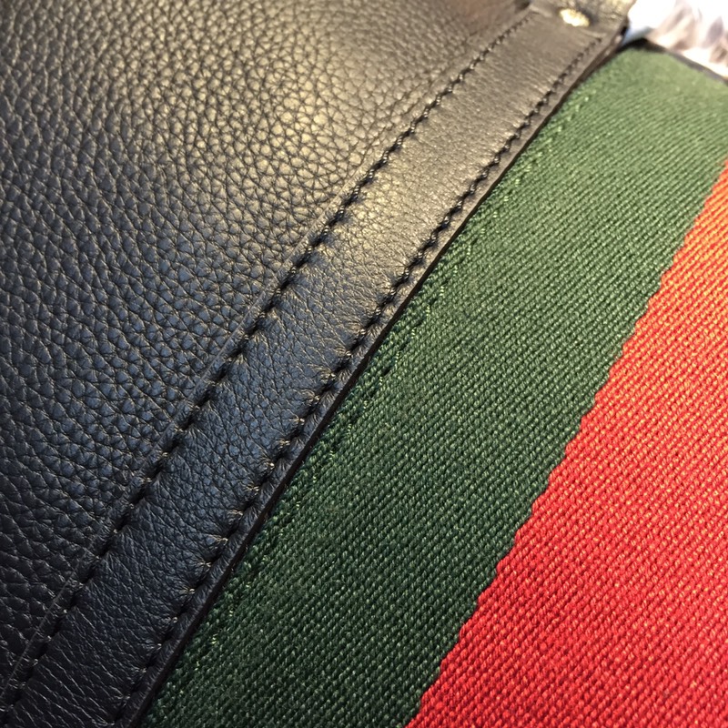 GUCCI古驰红绿条纹黑色枕头包247205