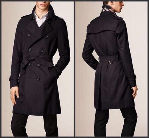 Men's Classic Trench Coat Autumn Windbreaker Double Breasted Overcoat