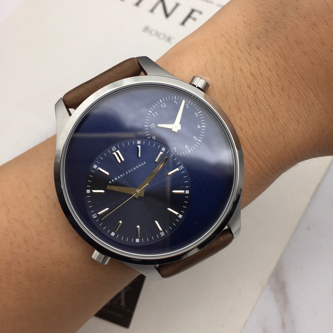 💰350裸表，正品 专柜维修！～Armani Exchange 阿玛尼旗下知名品牌～AX 专柜货，保真！两地时间.商务款AX2162大表盘48mm.三个色