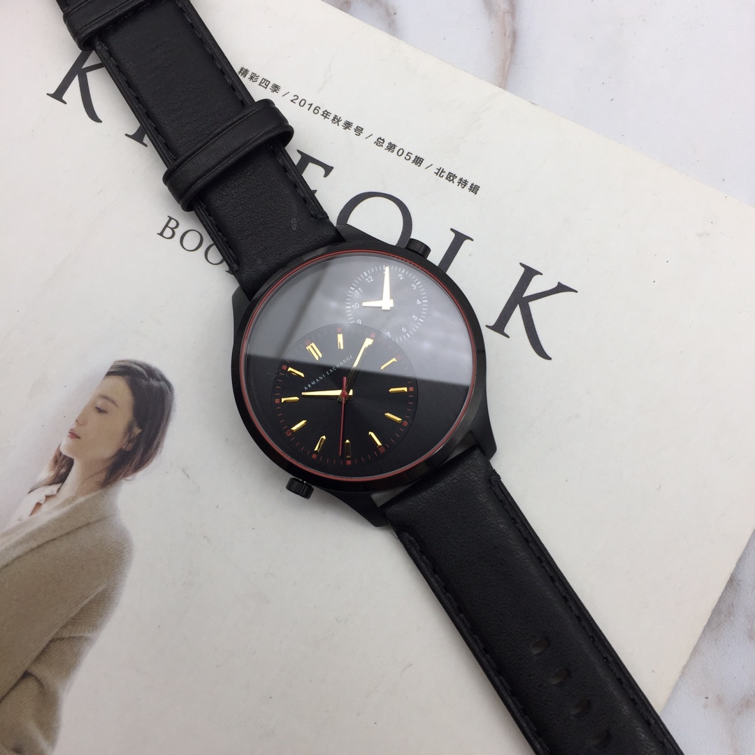 💰350裸表，正品 专柜维修！～Armani Exchange 阿玛尼旗下知名品牌～AX 专柜货，保真！两地时间.商务款AX2168大表盘48mm.三个色