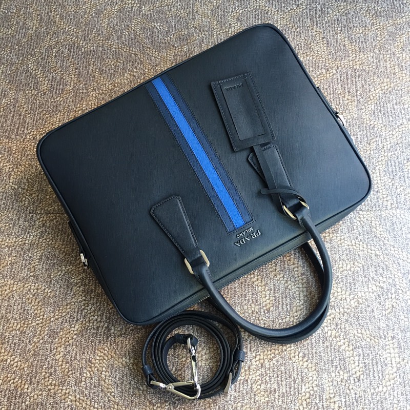 PRADA普拉达原厂皮原厂五金男士公文包0368R