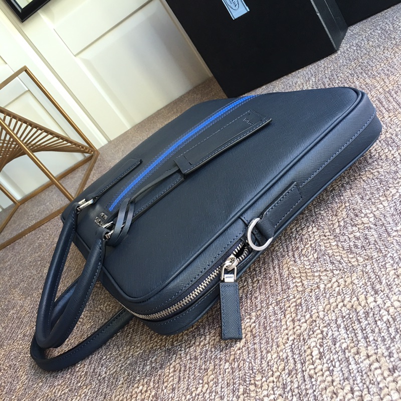 PRADA普拉达原厂皮原厂五金男士公文包0368R