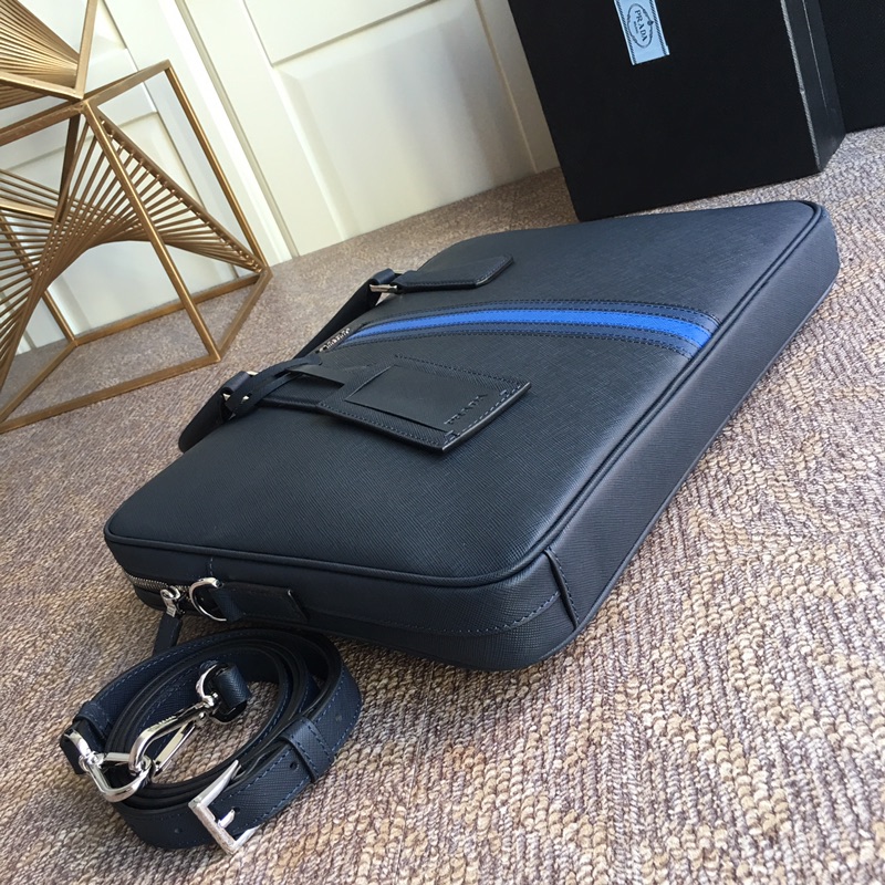 PRADA普拉达原厂皮原厂五金男士公文包0368R