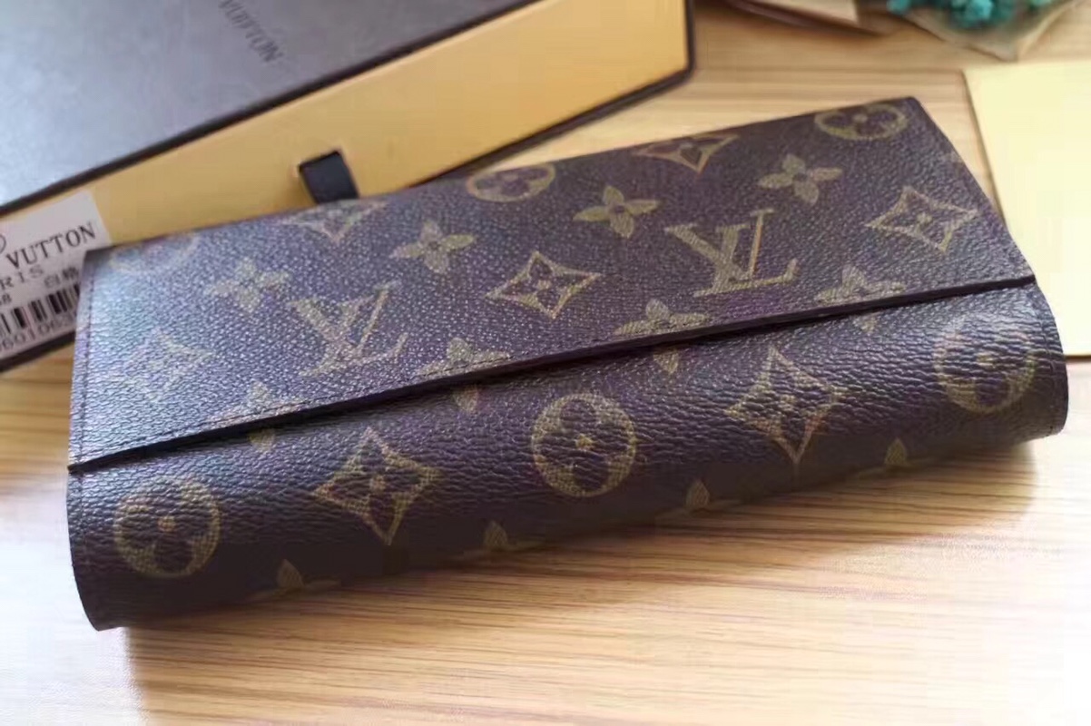 エレガントなモノグラム帆布の信封式財布