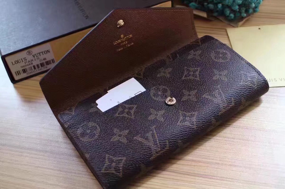 エレガントなモノグラム帆布の信封式財布