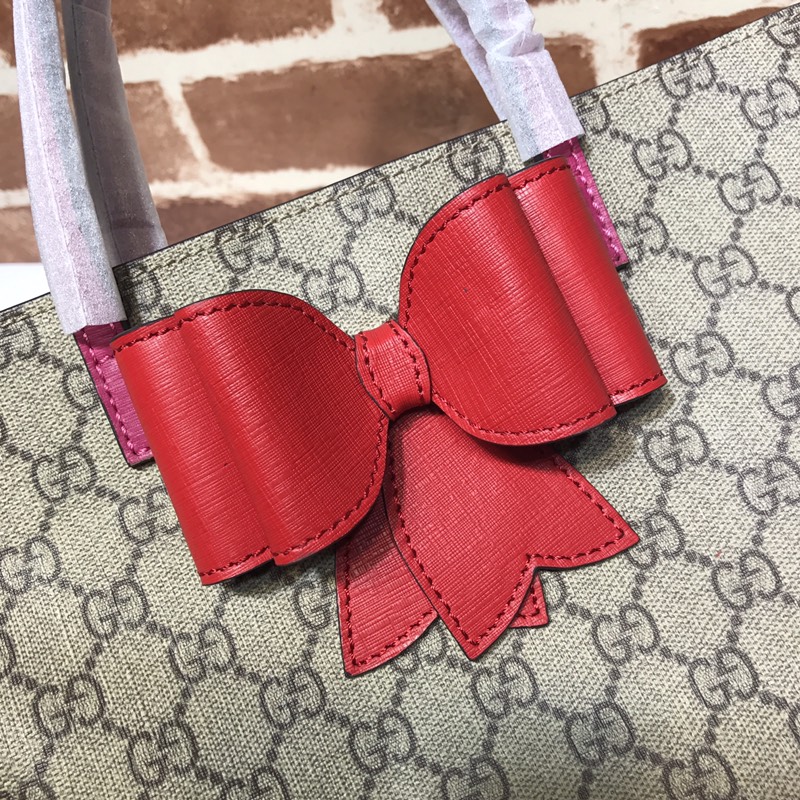 GUCCI古奇2018新款手拎迷你小购物袋儿童蝴蝶领结457232