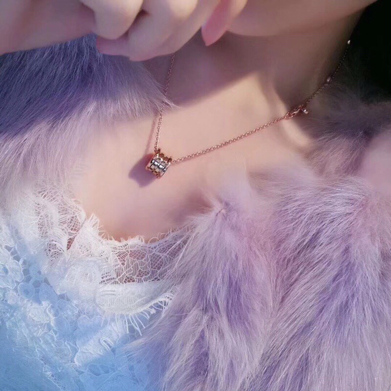 Bvlgari 关晓彤同款 宝格丽玫瑰金色cnc弹簧项链 925纯银材质 字印清晰漂亮 不惧与任何版本对比