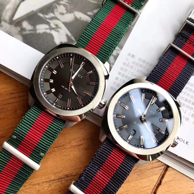 NO:156673,.A handsome Gucci men's quartz watch!  Original imported movement!  Sapphire glass dial!  It is equipped with a nylon strap!  Very casual to get started!  A must-have style for traveling!  Dial 40mm pure original authentic!  It can be authentic and good!  Life is waterproof!  Gucci cloth belt style, gucci, gucci19860909.帅气十足 古驰 gucci男士石英腕表！原装进口机芯！蓝宝石玻璃表盘！配的是尼龙表带！上手非常休闲！出游必备的款式！表盘40mm纯原正品！可以保真的好货！生活防水！ 古驰布带款,,gucci,gucci,Watch