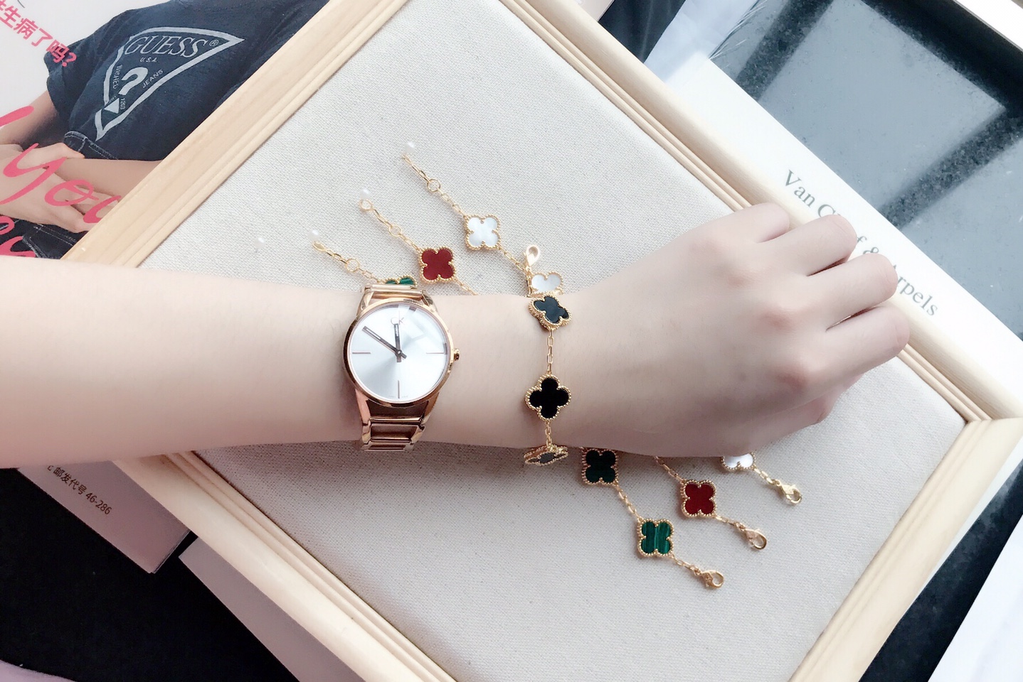Van Cleef & Arpels vca中号四叶草五花手链