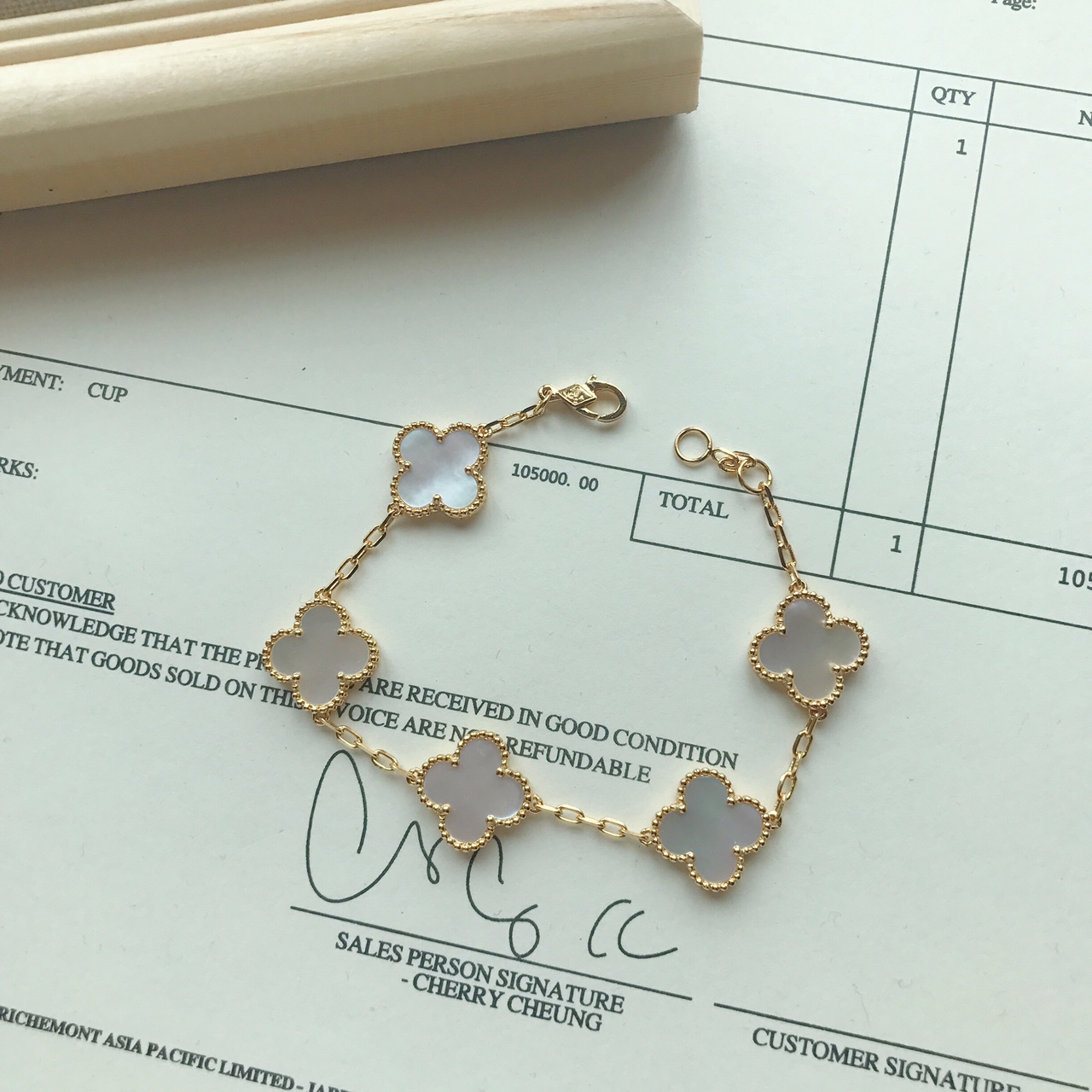 Van Cleef & Arpels vca中号四叶草五花手链