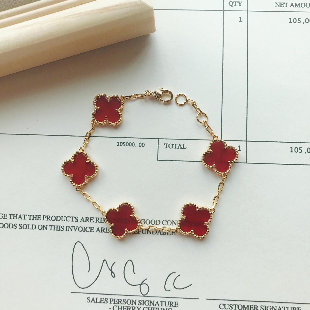 Van Cleef & Arpels vca中号四叶草五花手链